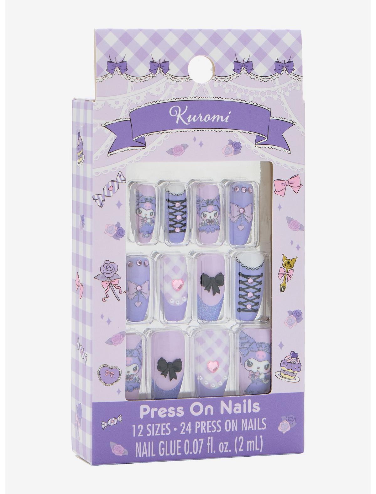 Kuromi Heart Lolita Press-On Nail Set - US 6983
