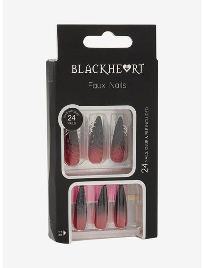 Blackheart Black & Red Vampy Press-On Nail Set - US 8978