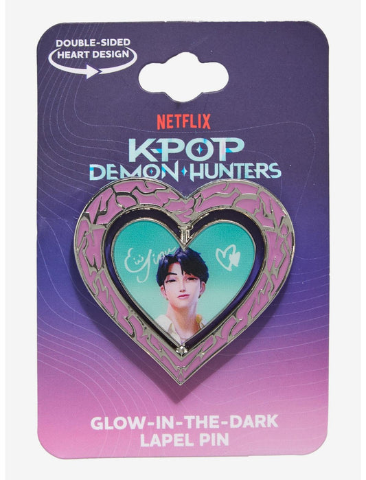 KPop Demon Hunters Jinu Glow-In-The-Dark Flip Enamel Pin - US 2582