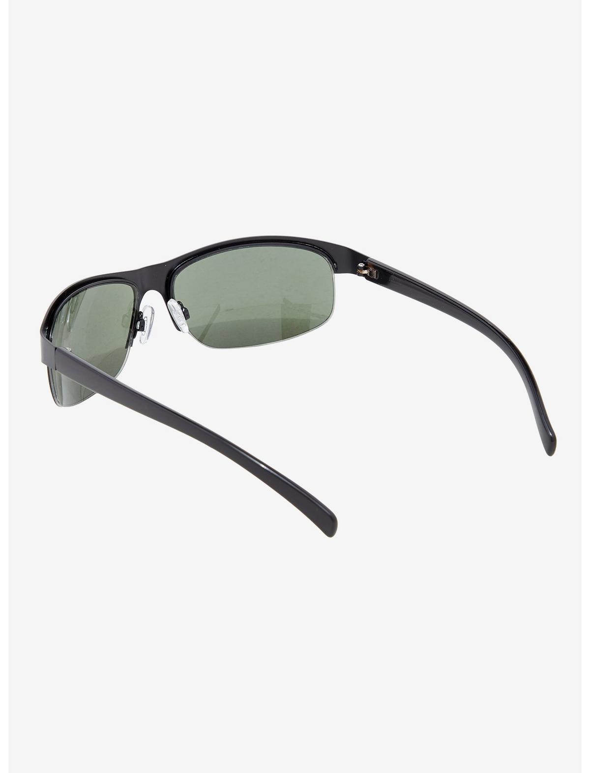 Black & Green Tint Racer Sunglasses - US 3657