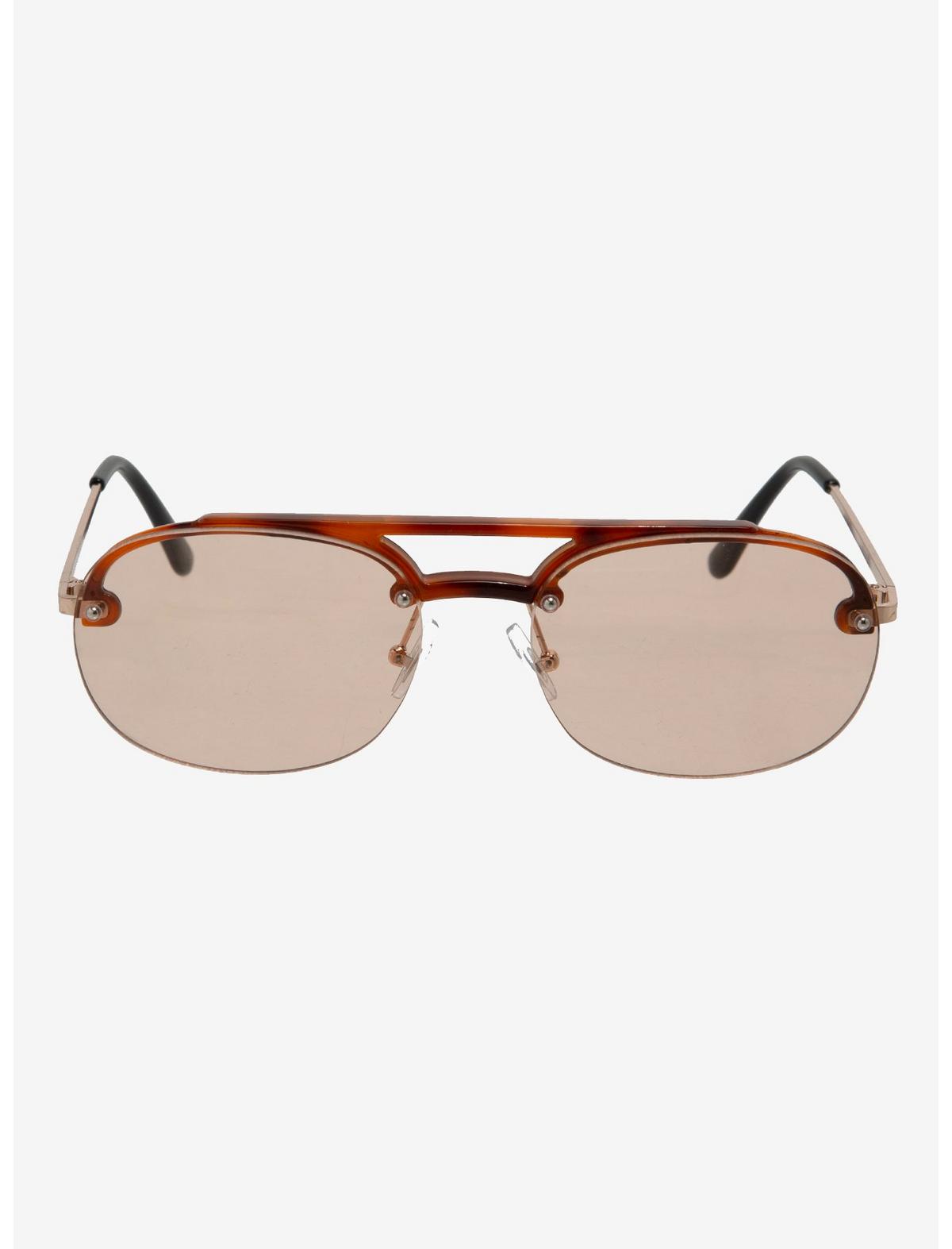 Brown Tortoiseshell Navigator Sunglasses - US 6505