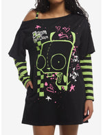 Invader Zim GIR Off-Shoulder Twofer Dress - US 2953