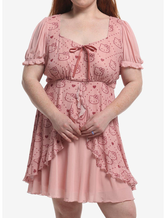 Hello Kitty Sheer Ruffle Babydoll Dress Plus Size - US 4595