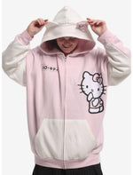 Hello Kitty Ears Color-Block Girls Oversized Hoodie Plus Size - US 5930