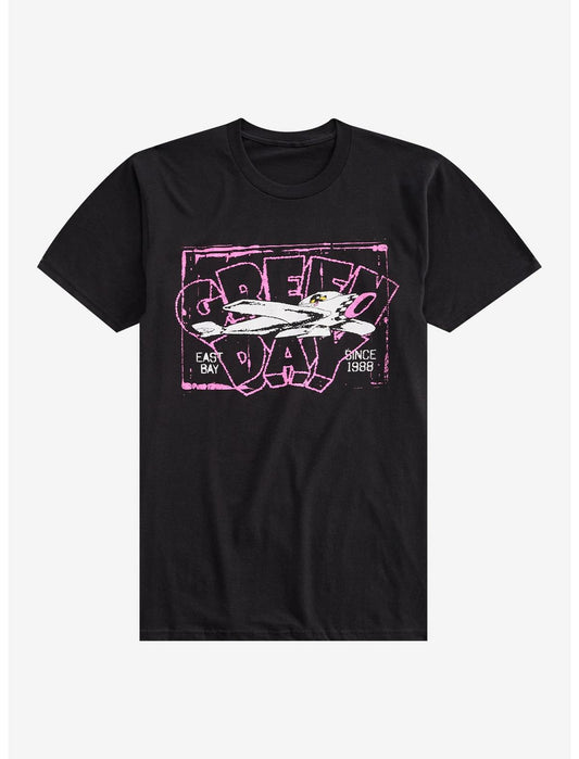 Green Day Plane & Logo T-Shirt - US 9977