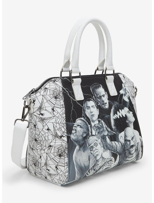 Loungefly Universal Monsters Group Spiderweb Satchel Bag - US 7883