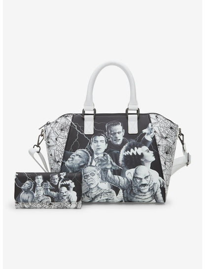 Loungefly Universal Monsters Group Spiderweb Satchel Bag - US 7883