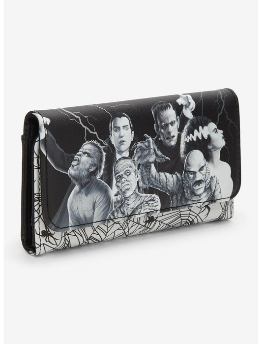 Loungefly Universal Monsters Group Spiderweb Flap Wallet - US 5315