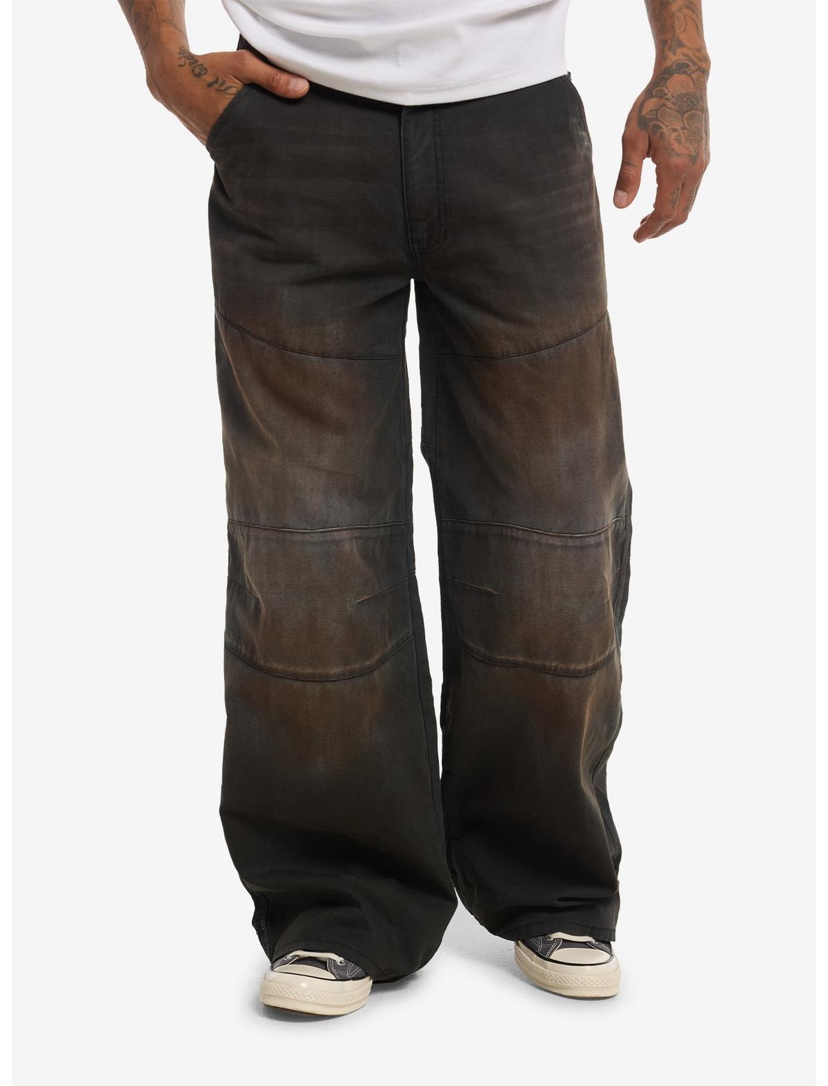 Industrial Wash Wide Leg Jeans - US 3996