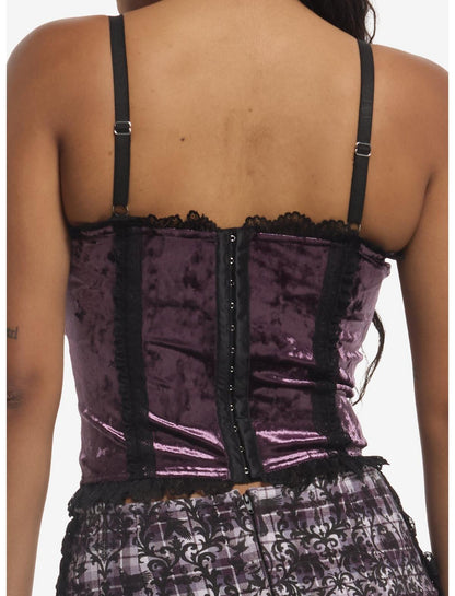 Cosmic Aura Lace Trim Suede Girls Corset Cami - US 5500