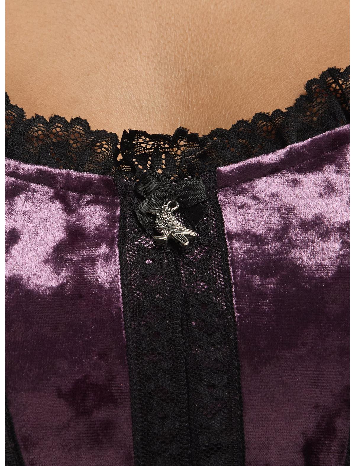 Cosmic Aura Lace Trim Suede Girls Corset Cami - US 5500