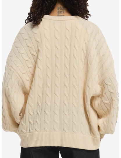 Disney Lilo & Stitch Fall Patch Cable Knit Girls Cardigan - US 2107