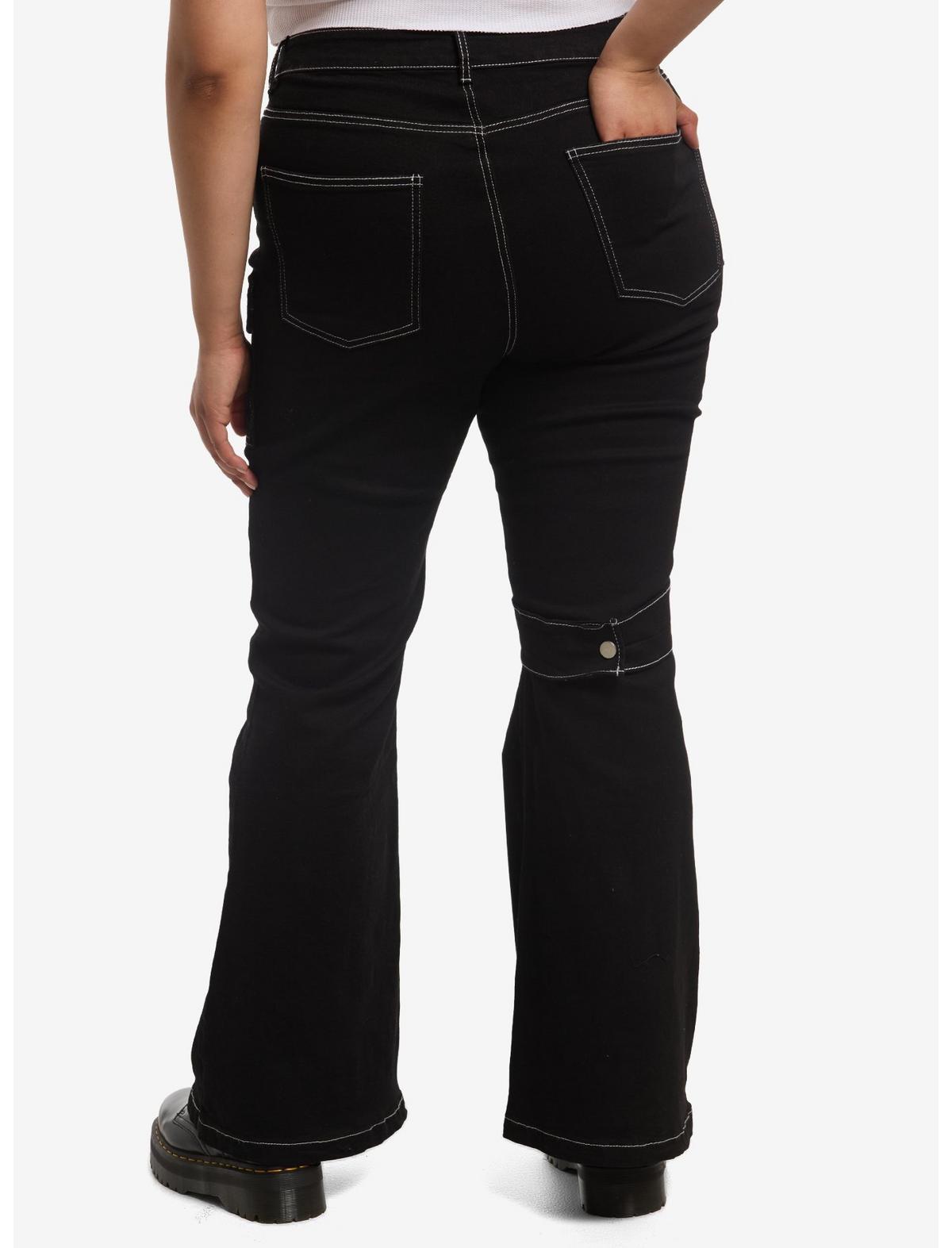 Black Harness Strap Buckle Cargo Jeans Plus Size - US 9850