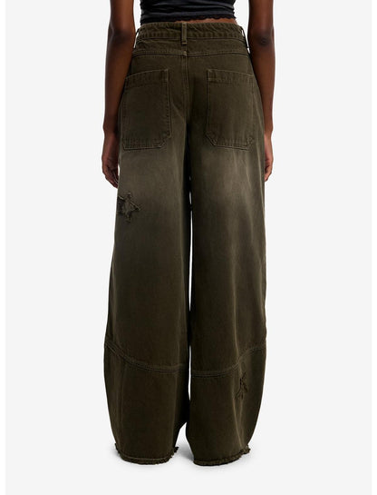 Distressed Stars Green Wash Jeans - US 5929