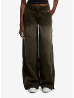 Distressed Stars Green Wash Jeans - US 5929