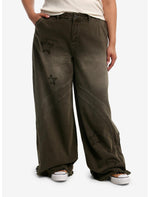 Distressed Stars Green Wash Jeans Plus Size - US 7066