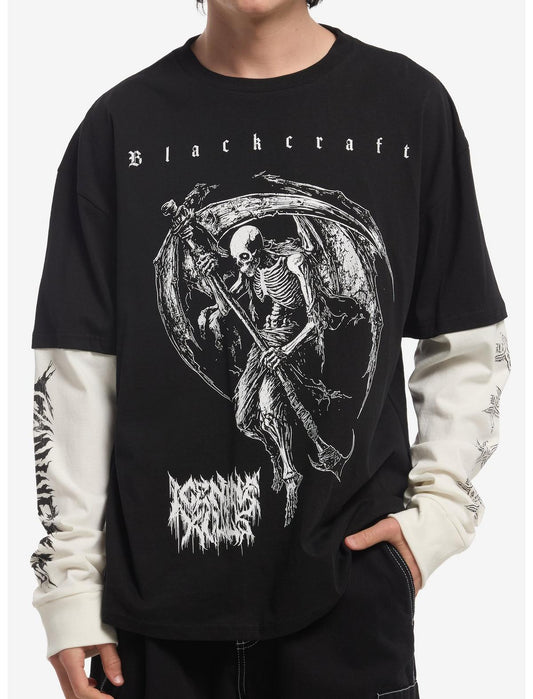 Blackcraft X Ice Nine Kills Skeleton Reaper Twofer Long-Sleeve T-Shirt - US 0784