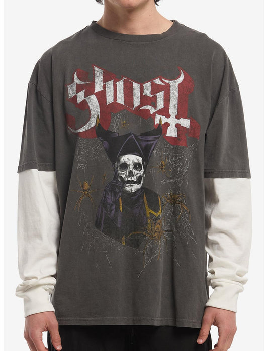 Ghost Papa Emeritus IV Spiderweb Twofer Long-Sleeve T-Shirt - US 4288