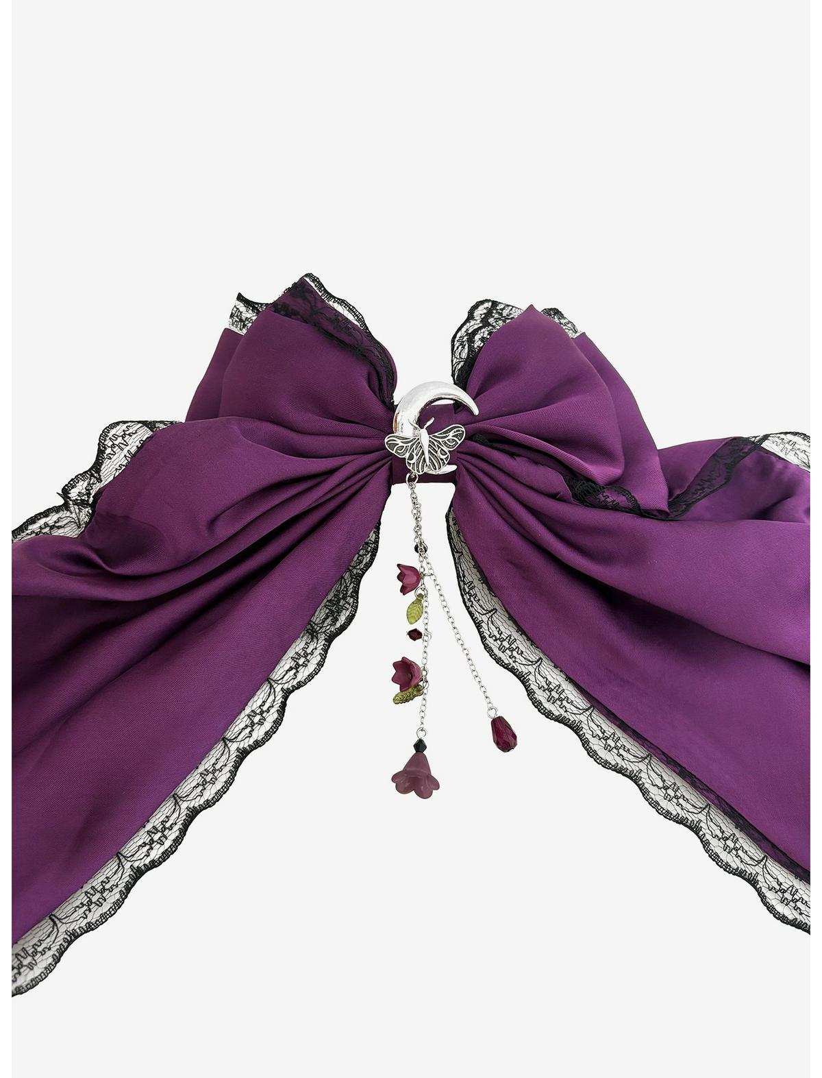 Cosmic Aura Dark Celestial Moth Hair Bow - US 4434