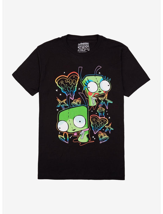 Invader Zim GIR Rainbow Doodles T-Shirt - US 4816