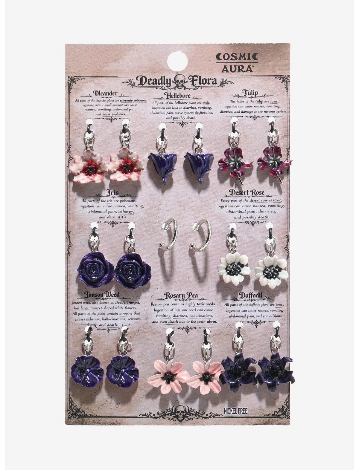 Cosmic Aura Deadly Floral Interchangeable Charm Earring Set - US 4099