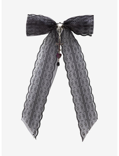 Cosmic Aura Raven Lace Hair Bow - US 9516
