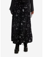 Cosmic Aura Witchy Celestial Button Maxi Skirt - US 6522