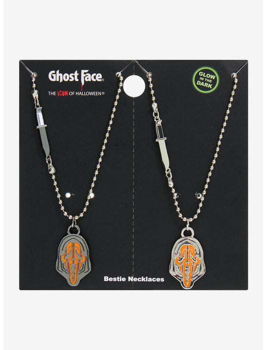 Ghost Face Glow-In-The-Dark Best Friend Necklace Set - US 3236