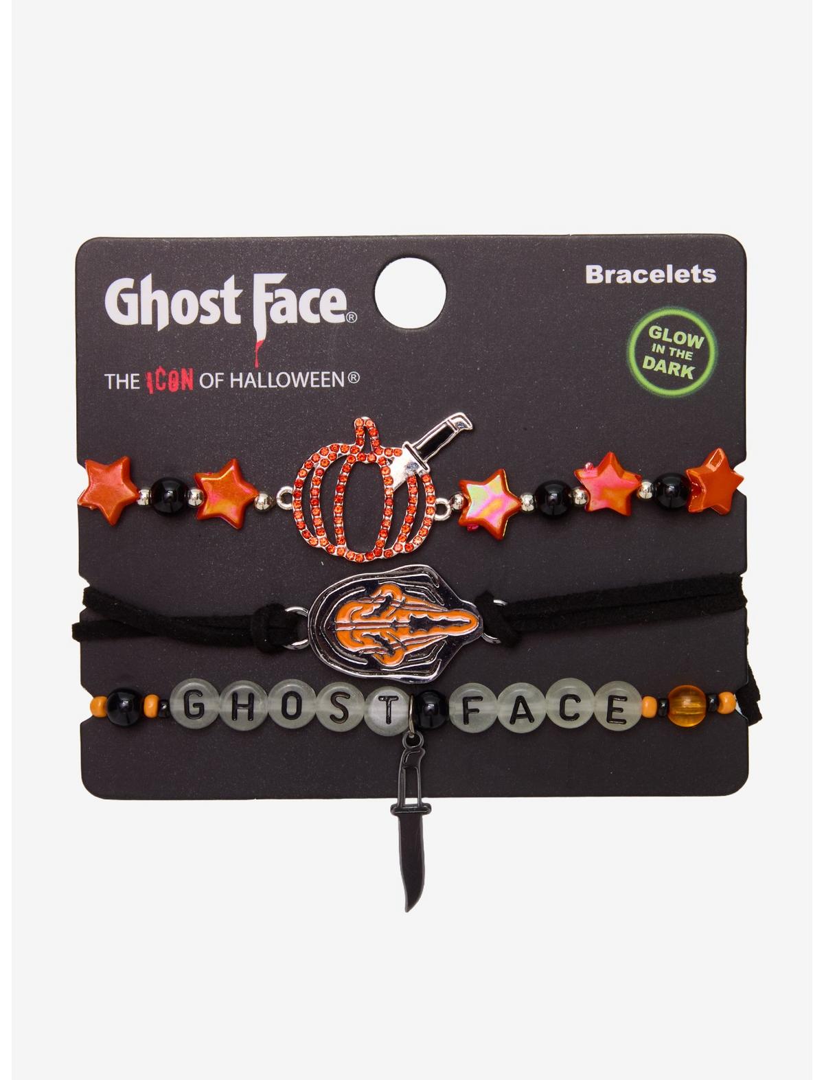Ghost Face Glow-In-The-Dark Bracelet Set - US 7099
