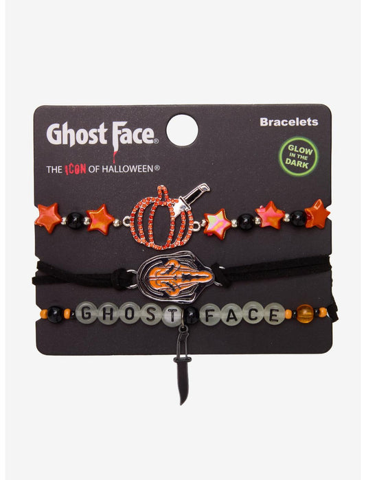 Ghost Face Glow-In-The-Dark Bracelet Set - US 7099