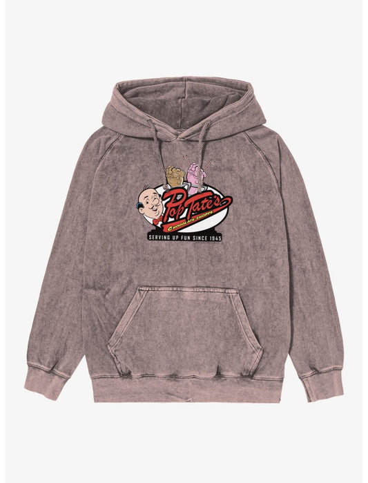 Archie Comics Pop Tates Chocolate Shoppe Mineral Wash Hoodie - US 5677