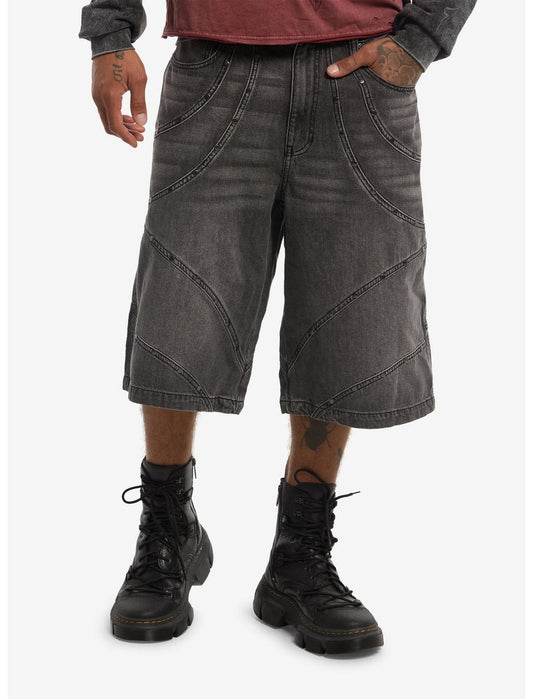 Grey Wash Stitch Seam Jorts - US 9870