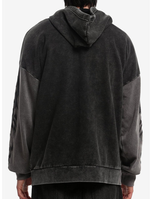 Cross Sigil Grey Color-Block Hoodie - US 7208