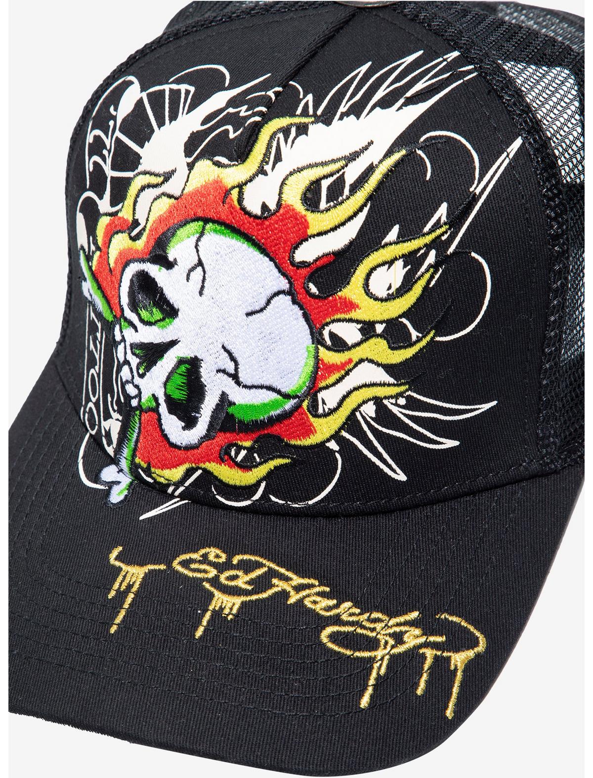 Ed Hardy Flaming Skull Trucker Hat - US 3317