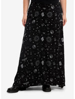 Cosmic Aura Witchy Celestial Button Maxi Skirt Plus Size - US 0008