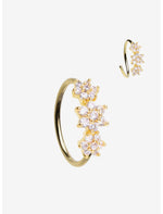 20G Steel Gold Bling Flower Nose Hoop - US 9671