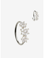20G Steel Silver Bling Flower Nose Hoop - US 9189