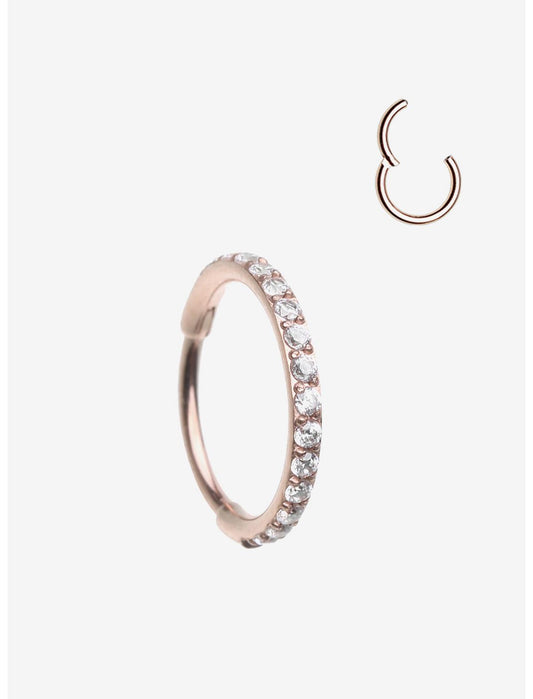 20G Steel Rose Gold Bling Hinged Clicker - US 5177
