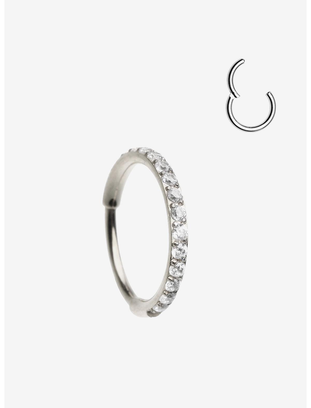 20G Steel Silver Bling Hinged Clicker - US 6261