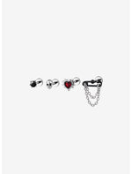16G Steel Skull Spiked Heart Cartilage Stud 4 Pack - US 3206