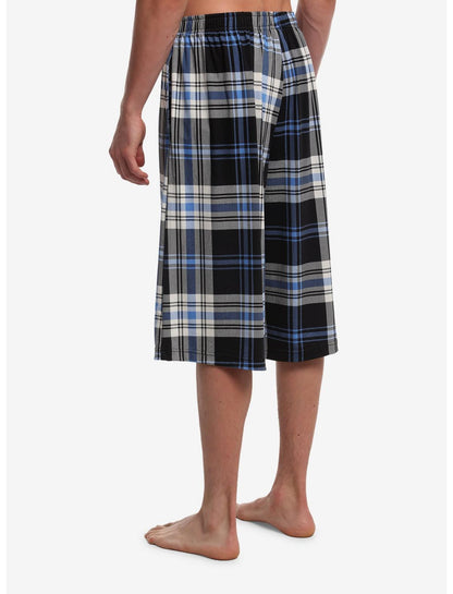 Blue & Black Plaid Pajama Shorts - US 0166