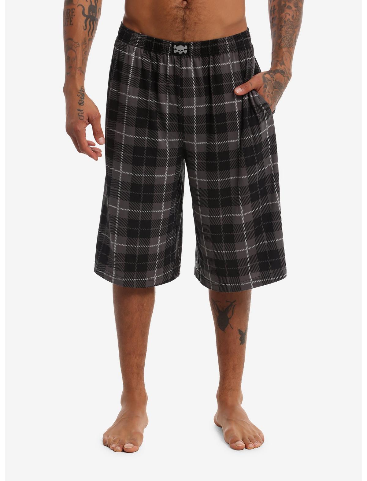 Grey Plaid Lounge Jorts - US 3207