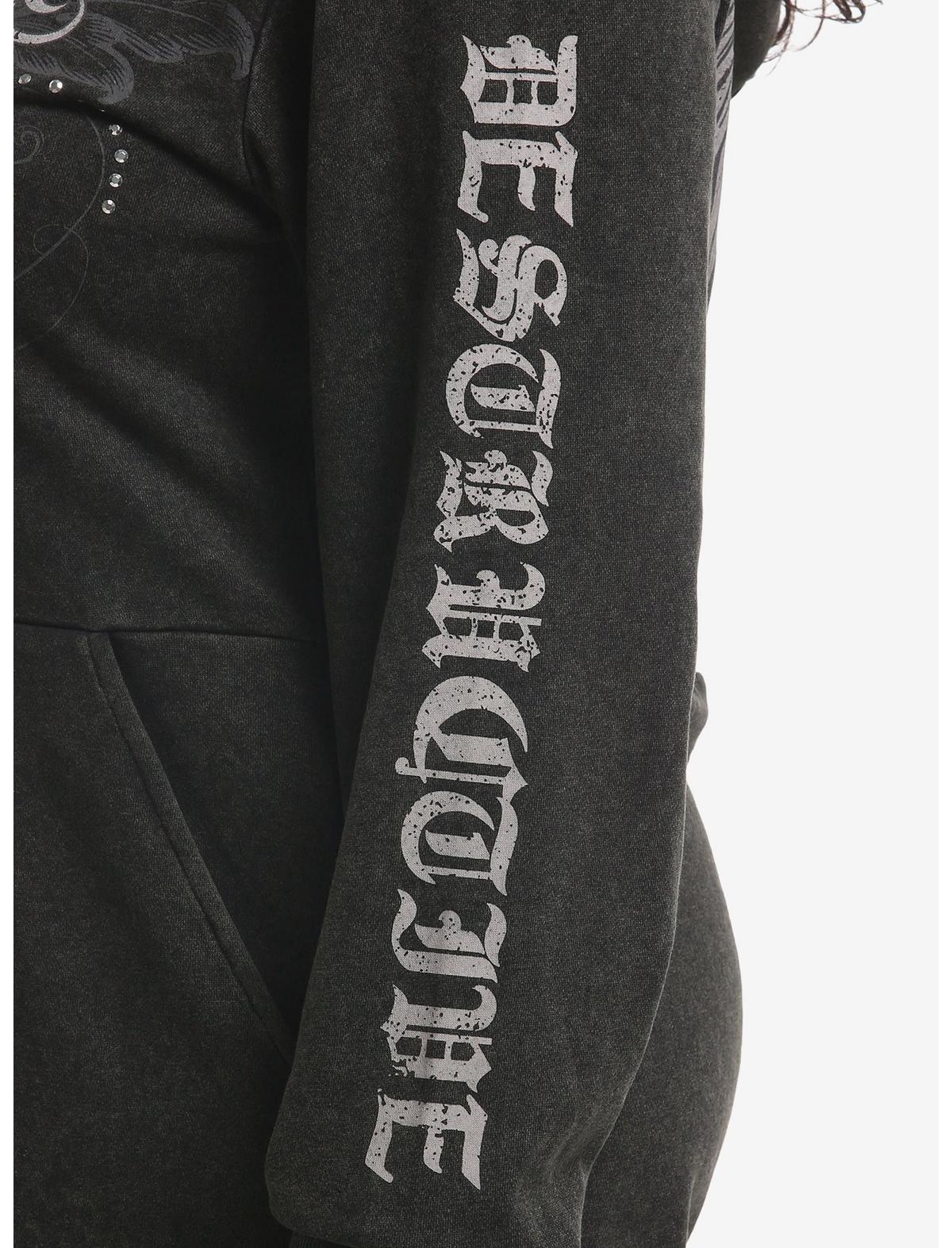 Destructive Heart Filigree Girls Hooded Romper Plus Size - US 7861