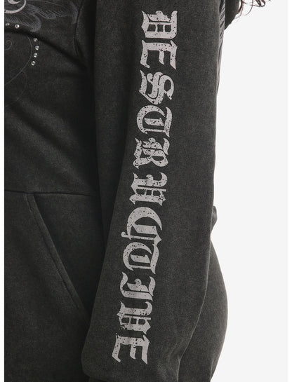 Destructive Heart Filigree Girls Hooded Romper Plus Size - US 7861