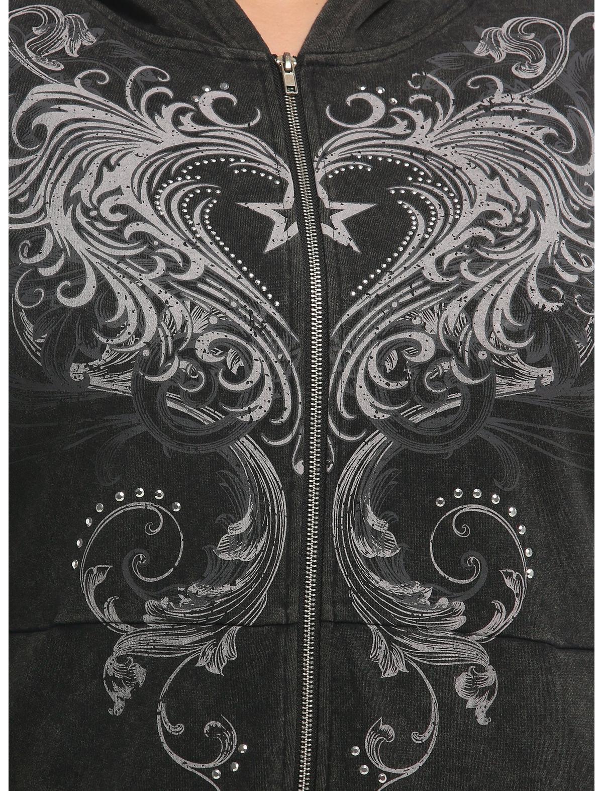 Destructive Heart Filigree Girls Hooded Romper Plus Size - US 7861