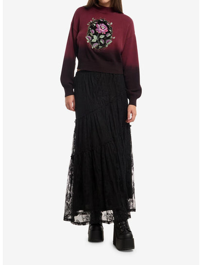 Cosmic Aura Floral Ombré Girls Sweater - US 2820