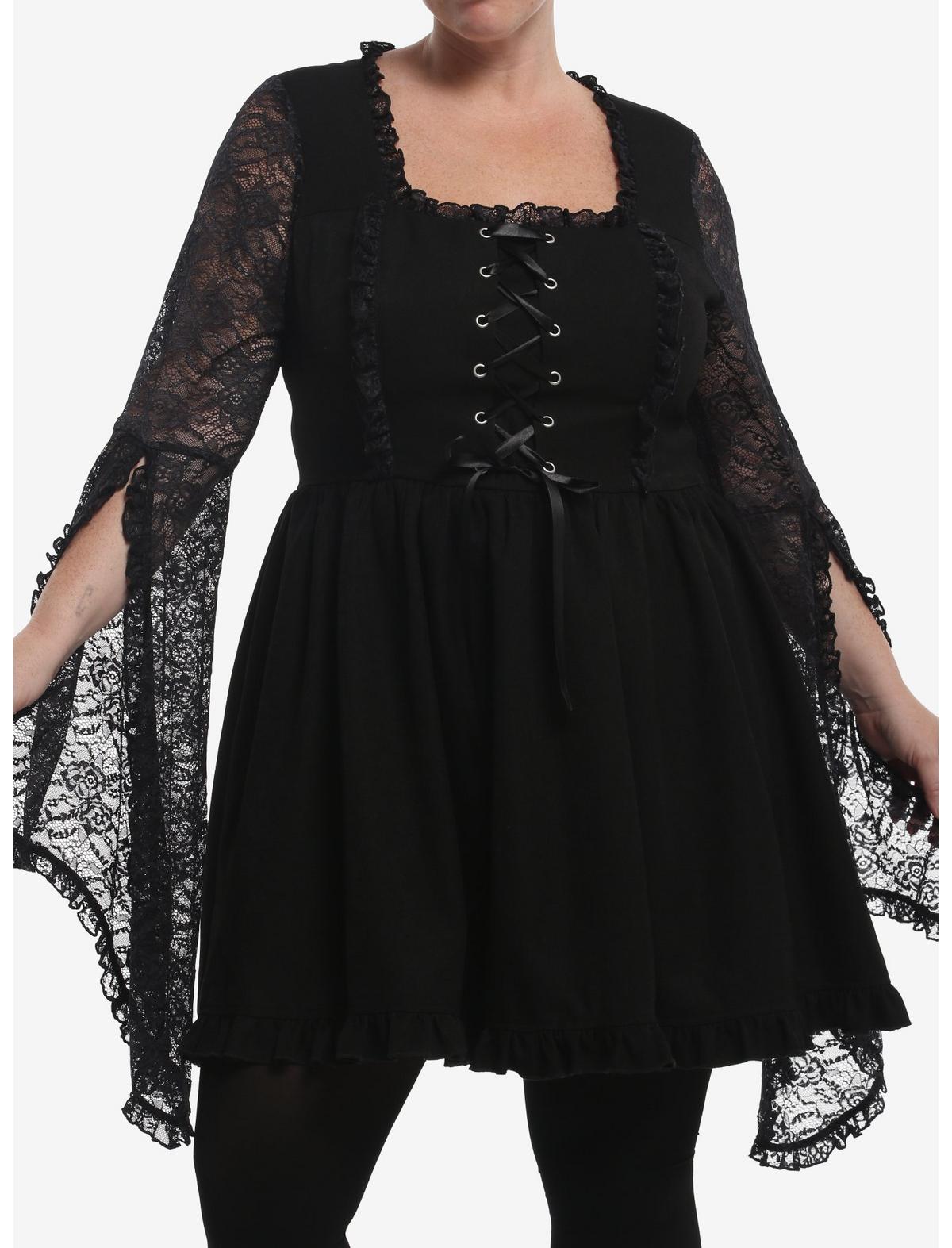 Cosmic Aura Corset Lace Bell Sleeve Dress Plus Size - US 0683
