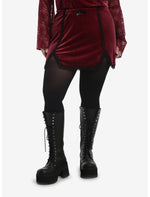 Cosmic Aura Maroon Velvet Lace Trim Skirt Plus Size - US 9550