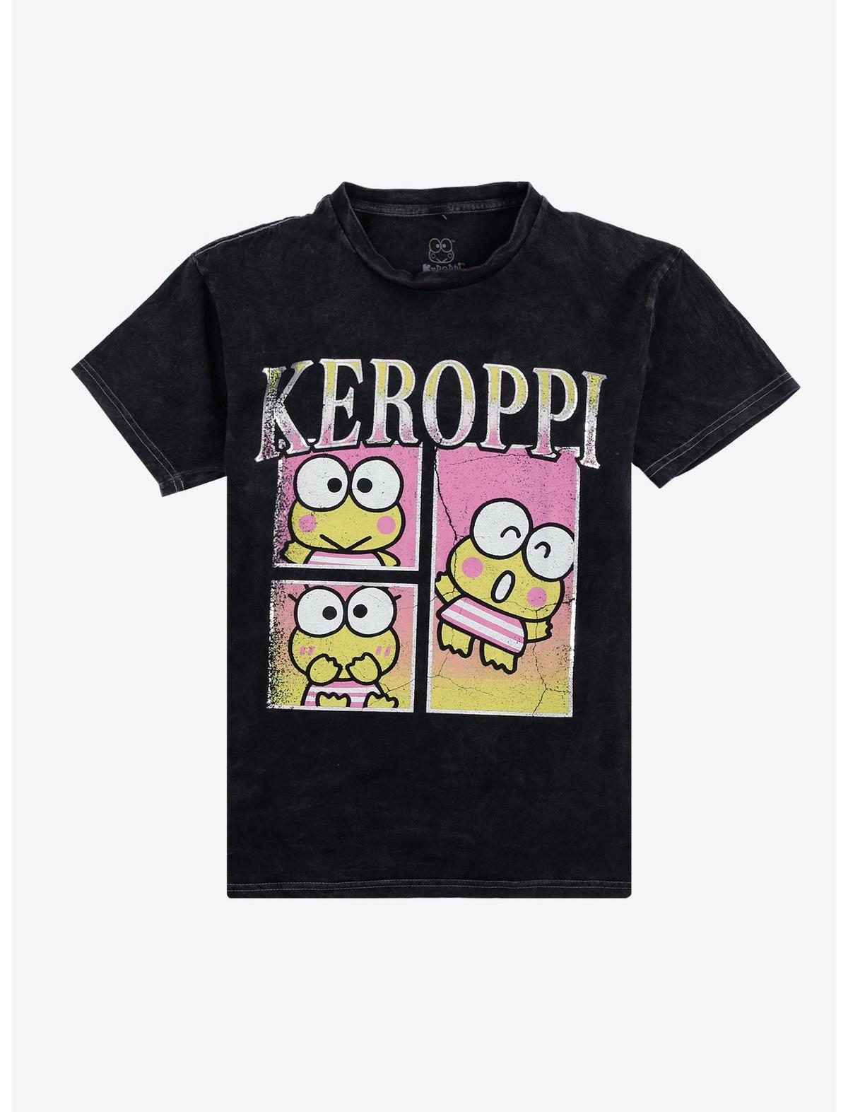 Keroppi Grid Mineral Wash T-Shirt - US 7181