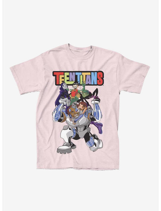 DC Comics Teen Titans Group Pink T-Shirt - US 7043